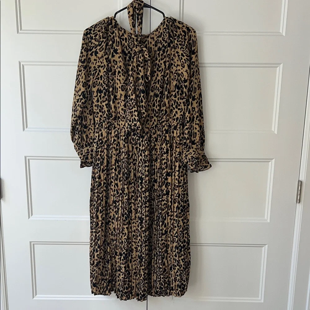 NWT J. Crew Animal Print Long Sleeve Dress